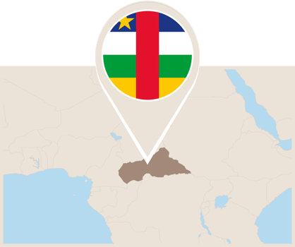 Map and flag of Central African Republic png