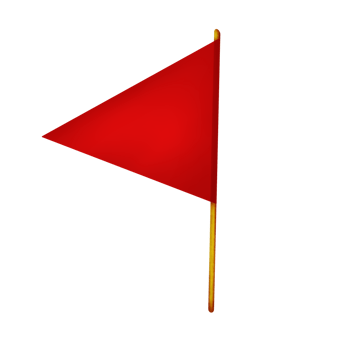 A red flag on a stick a Transparent background png
