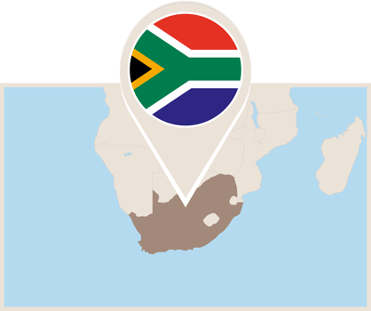 Map and flag of South Africa png