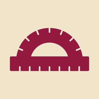 Protractor red trendy useful Illustration design attractive colorful background vector