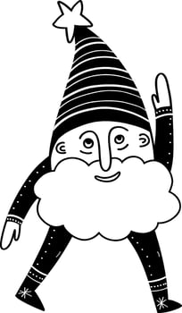 Christmas gnome. Christmas, New year concept. Hand drawn illustration vector