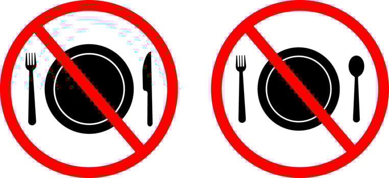 no eat no food no drink illustration design, vector