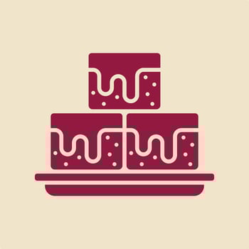 Brownies red trendy useful Illustration design good colorful background vector