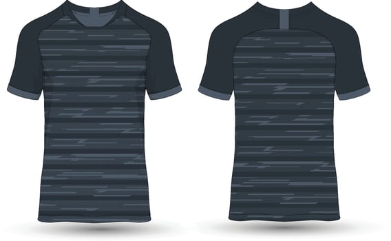 A soccer jersey with a black and gray design vector