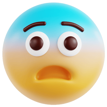Fearful Face 3D Ilustration png