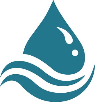 Water droplet and wave logo. Simple and clean icon for water-related businesses vector