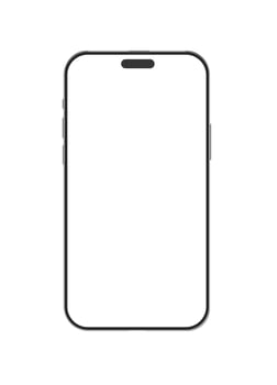 Realistic smartphone template with blank empty vertical screen silver frame and minimal design. Isolated telephone on white background ideal for presentations ads or showcasing mobile app layouts vector