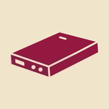 Hard Drive Device red trendy useful Illustration design delightful colorful background vector