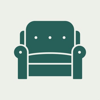 Sofa Recliner Seat trendy useful Illustration design cute colorful background vector