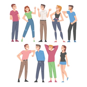 Group of friends having fun together vector