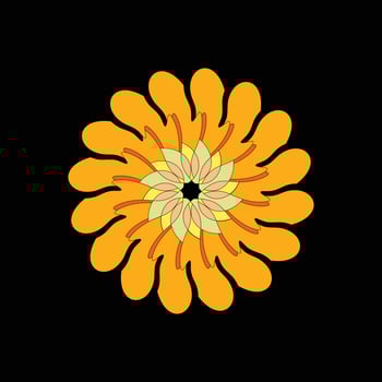 Radial Sunburst Design with Vibrant Orange Accents vector