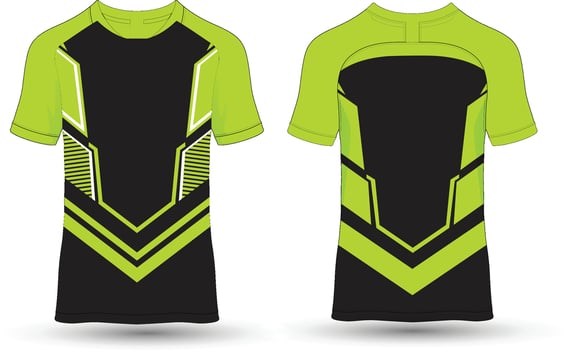 A rugby jersey with black and green stripe vector
