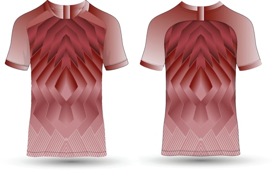 A red and white dress with a pattern vector