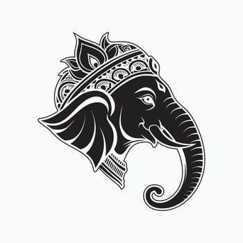 The head of an elephant in a crown vector