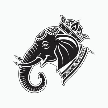 An elephant with a crown on its head vector