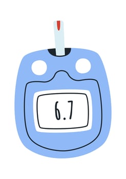 Glucometer Medical Device Flat Illustration Icon vector