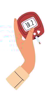 Hand With Glucometer Illustration vector