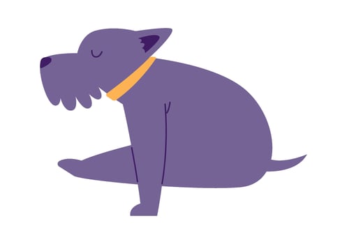 Dog Doing Yoga Flat Illustration Hand Drawn Icon vector