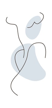 Lined Female Body Part Hand Drawn vector