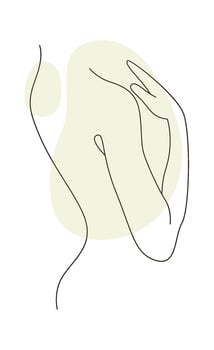 Lined Female Side Body Part Illustration vector