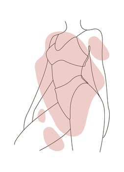 Lined Female Body Part Drawn vector