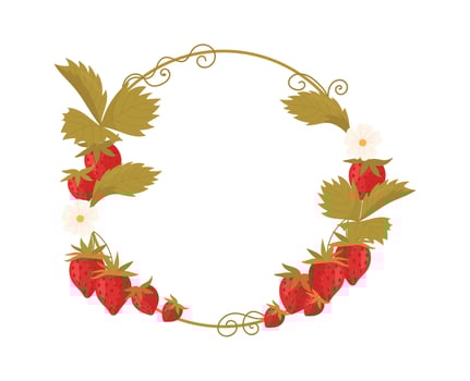 Strawberry Round Frame Illustration vector