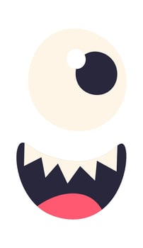 Flat Illustration Funny Monsters Face vector