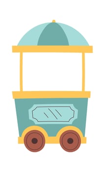 Retro Railroad Wagon Flat Illustration Icon vector
