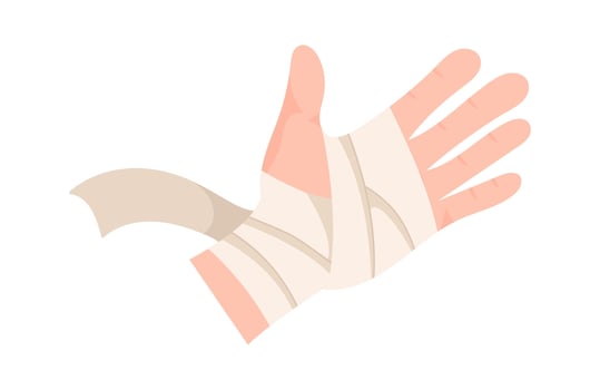 Hand Injuries Treatment With Bandage Up vector