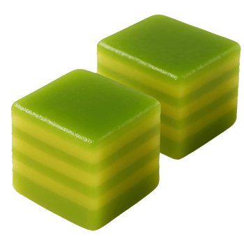Green Layered Thai Dessert with Soft Chewy Texture png