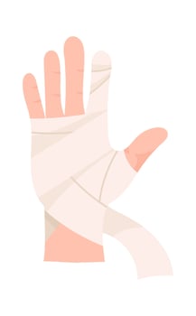 First Aid Bandaged Hand Drawn Icon vector
