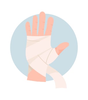 Wounds First Aid With Bandage vector