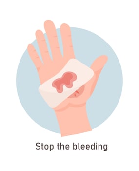 Wounds First Aid With Bandage Flat Illustration Icon vector