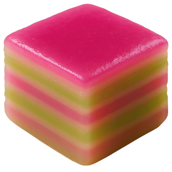 Sweet and Chewy Pink Layered Thai Dessert Treat png