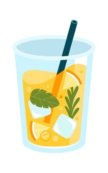 Lemon Cocktail Glass vector