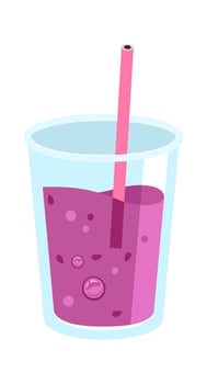 Berries Cocktail Glass Flat Illustration Icon vector