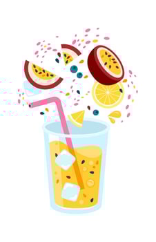 Passion Fruit And Lemon Cocktail vector