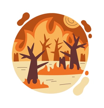 Wildfires Climate Problem vector