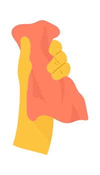 Hand With Rag Flat Illustration Icon vector