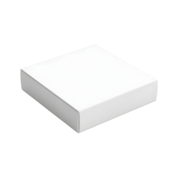 A simple white square box with a lid presented isolated on transparent background png