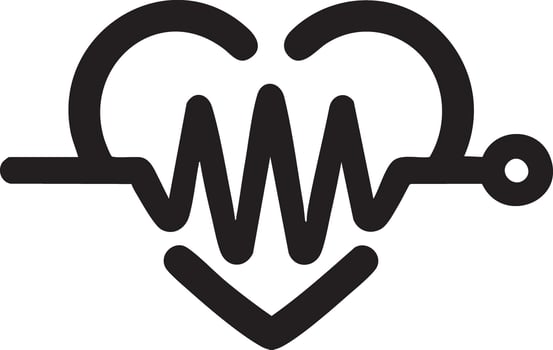 Abstract Heartbeat Line Icon Graphic Design Element vector