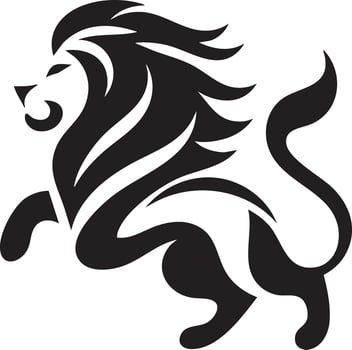 Tribal Leo Zodiac Sign Stylized Emblem with Flowing Mane and Dynamic Pose vector
