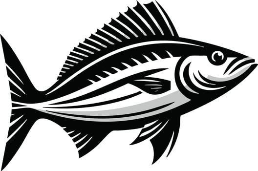 Artistic Stylized Fish Silhouette for Aquatic Designs vector