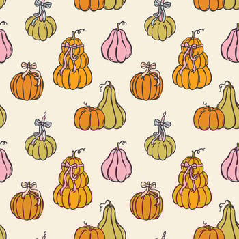 colorful pumpkin pattern design vector