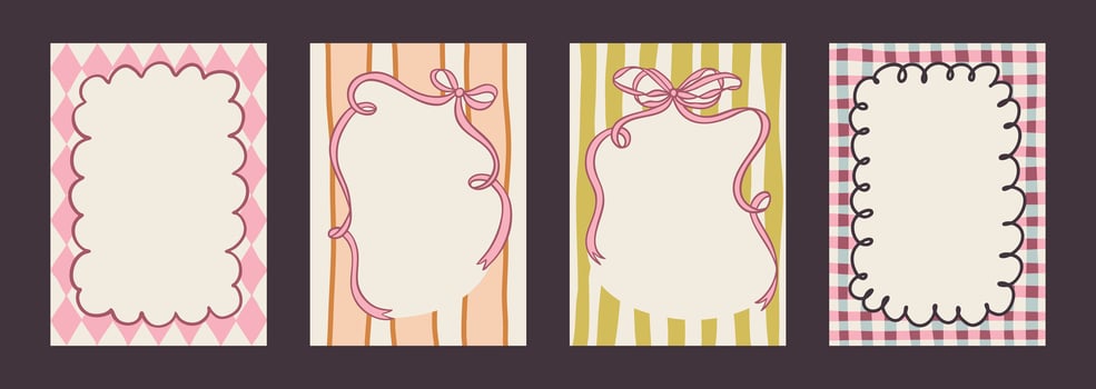 Four decorative empty frames for projects vector