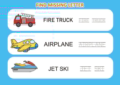 Activity to find missing letters vector