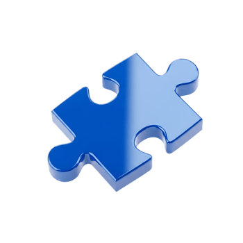 Shiny Blue Puzzle Piece with Glossy Finish isolated on a transparent background jigsaw png