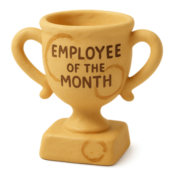 Humorous Employee of the Month Trophy A Whimsical Recognition of Effort png