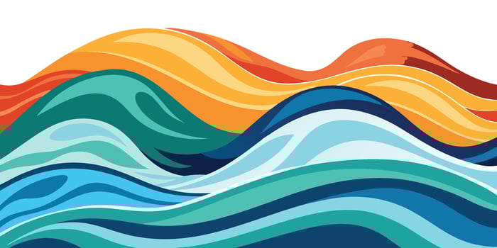 Colorful waves on a white background vector