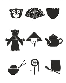 Traditional Chinese Culture Pack for Oriental Art Designs vector